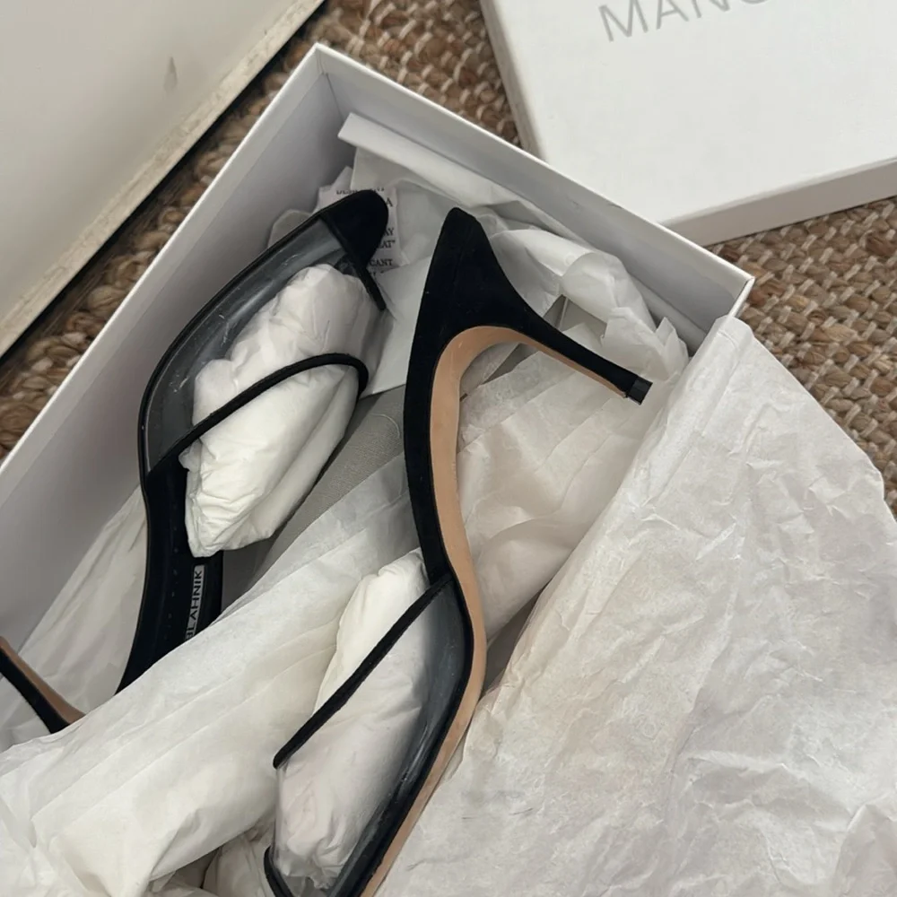 Manolo Blahnik pvc and suede mules - Picture 6 of 9